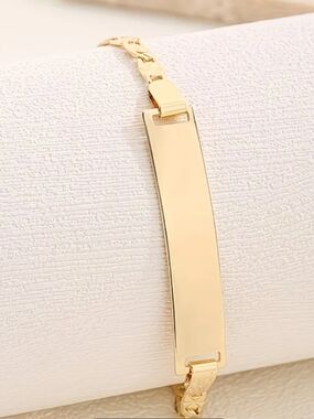 Minimalist Gold ID Bar Bracelet
